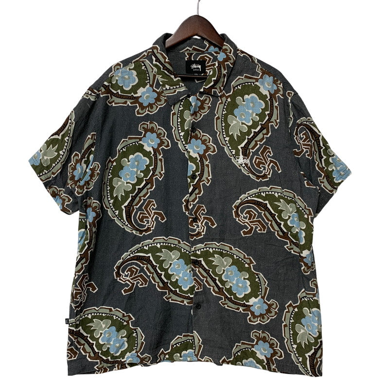 【中古品】【メンズ】 STUSSY ステューシー LINEN OPEN COLLAR SS SHIRT リネン オープン カラー ショートスリーブ シャツ トップス 142-260616-kh-03-izu サイズ：XXL カラー：マルチ 万代Net店