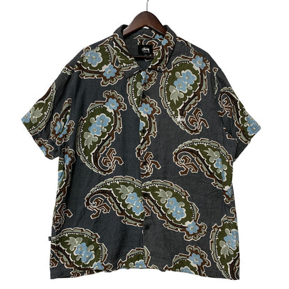 【中古品】【メンズ】 STUSSY ステューシー LINEN OPEN COLLAR SS SHIRT リネン オープン カラー ショートスリーブ シャツ トップス 142-260616-kh-03-izu サイズ：XXL カラー：マルチ 万代Net店