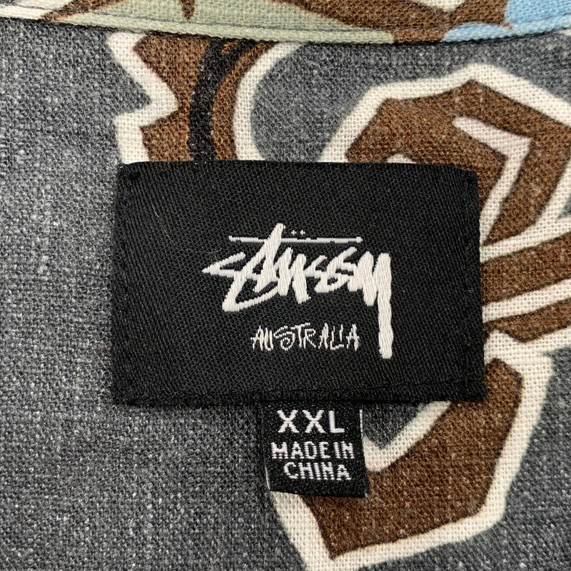 【中古品】【メンズ】 STUSSY ステューシー LINEN OPEN COLLAR SS SHIRT リネン オープン カラー ショートスリーブ シャツ トップス 142-260616-kh-03-izu サイズ：XXL カラー：マルチ 万代Net店
