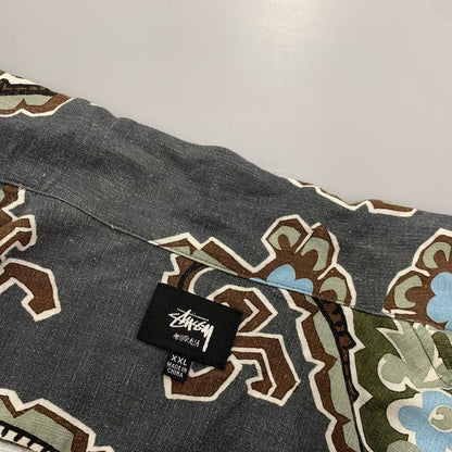 【中古品】【メンズ】 STUSSY ステューシー LINEN OPEN COLLAR SS SHIRT リネン オープン カラー ショートスリーブ シャツ トップス 142-260616-kh-03-izu サイズ：XXL カラー：マルチ 万代Net店