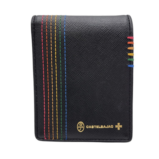 【中古品】【メンズ/レディース】 CASTELBAJAC カステルバジャック SEST LEATHER シェスト レザー 二つ折り財布 200-260522-as-14-izu カラー：ブラック 万代Net店