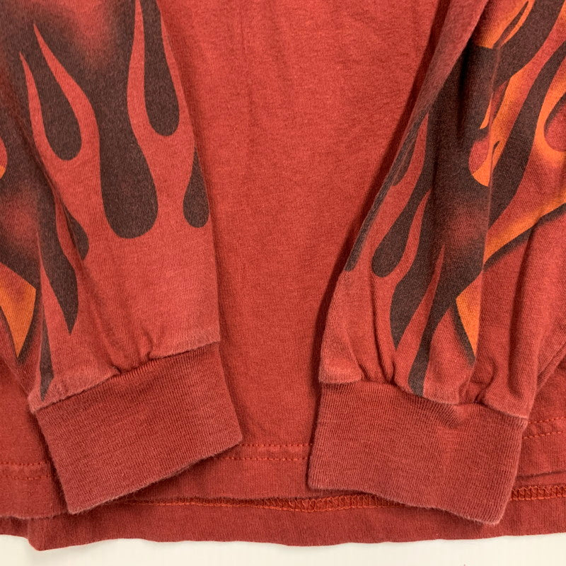 【中古品】【メンズ】 HARLEY-DAVIDSON ハーレーダビッドソン メキシコ製 00’S FLAME SLEEVE EAGLE フレイム スリーブ イーグル L S TEE ロング スリーブ Tシャツ トップス 長袖 146-260612-ya-02-izu サイズ：M カラー：レッド 万代Net店