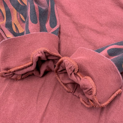 【中古品】【メンズ】 HARLEY-DAVIDSON ハーレーダビッドソン メキシコ製 00’S FLAME SLEEVE EAGLE フレイム スリーブ イーグル L S TEE ロング スリーブ Tシャツ トップス 長袖 146-260612-ya-02-izu サイズ：M カラー：レッド 万代Net店