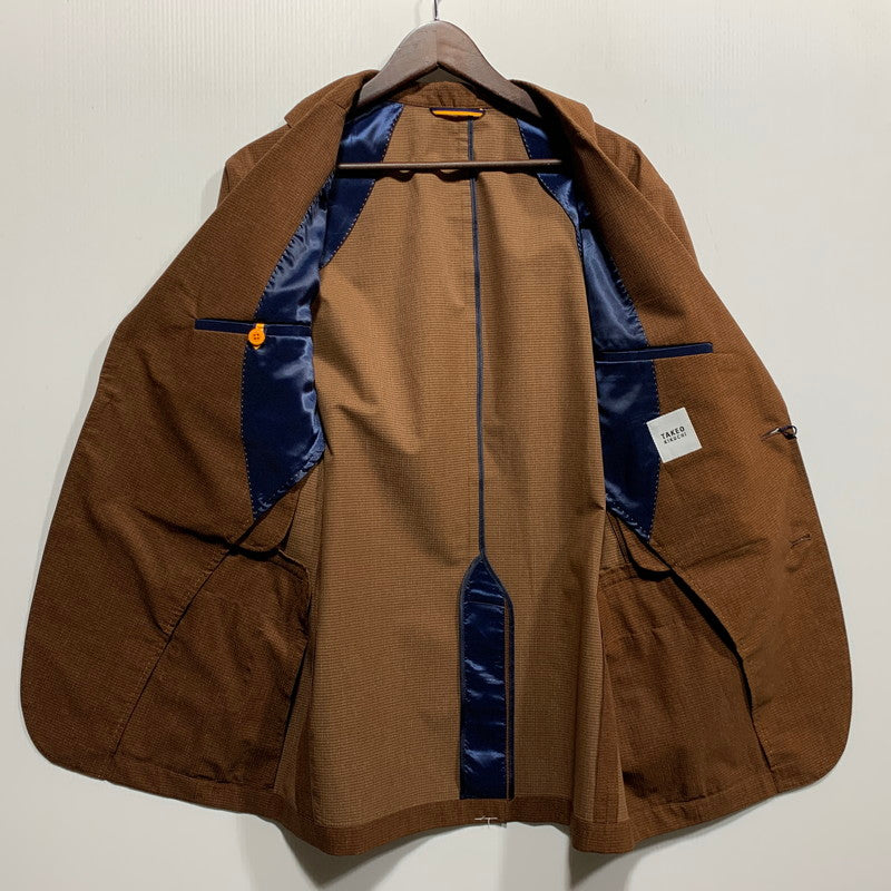 【中古美品】【メンズ】 TAKEO KIKUCHI タケオ キクチ 070-48007 リネンライクプリントジャケット アウター 147-260625-ya-02-izu サイズ：4 カラー：ブラウン 万代Net店