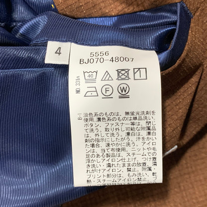【中古美品】【メンズ】 TAKEO KIKUCHI タケオ キクチ 070-48007 リネンライクプリントジャケット アウター 147-260625-ya-02-izu サイズ：4 カラー：ブラウン 万代Net店