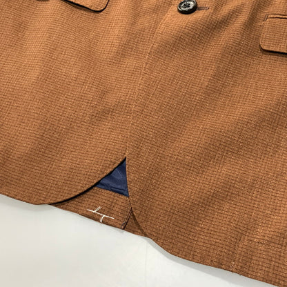 【中古美品】【メンズ】 TAKEO KIKUCHI タケオ キクチ 070-48007 リネンライクプリントジャケット アウター 147-260625-ya-02-izu サイズ：4 カラー：ブラウン 万代Net店