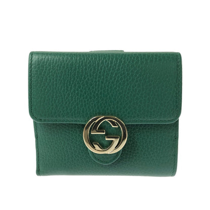 【中古品】【レディース】 GUCCI インターロッキングG Wホック コンパクト財布 615525 二つ折り財布 財布 181-260710-ki-02-tagh カラー：グリーン 万代Net店
