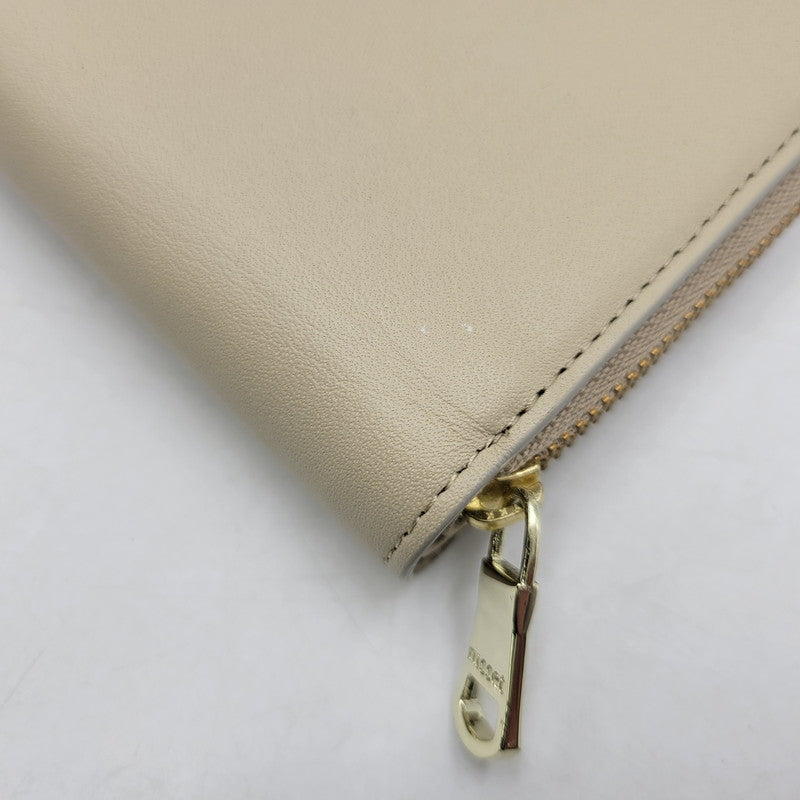 【中古品】【レディース】 russet ラシット スムースレザー ハーフウォレット 二つ折り 財布 200-260522-as-15-izu カラー：ベージュ 万代Net店