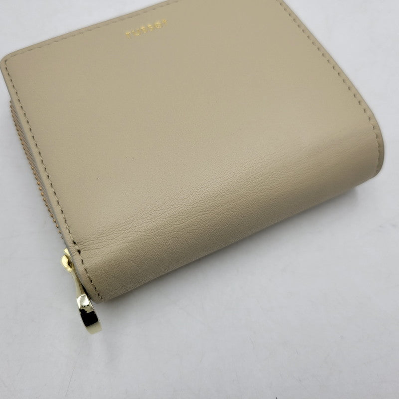 【中古品】【レディース】 russet ラシット スムースレザー ハーフウォレット 二つ折り 財布 200-260522-as-15-izu カラー：ベージュ 万代Net店