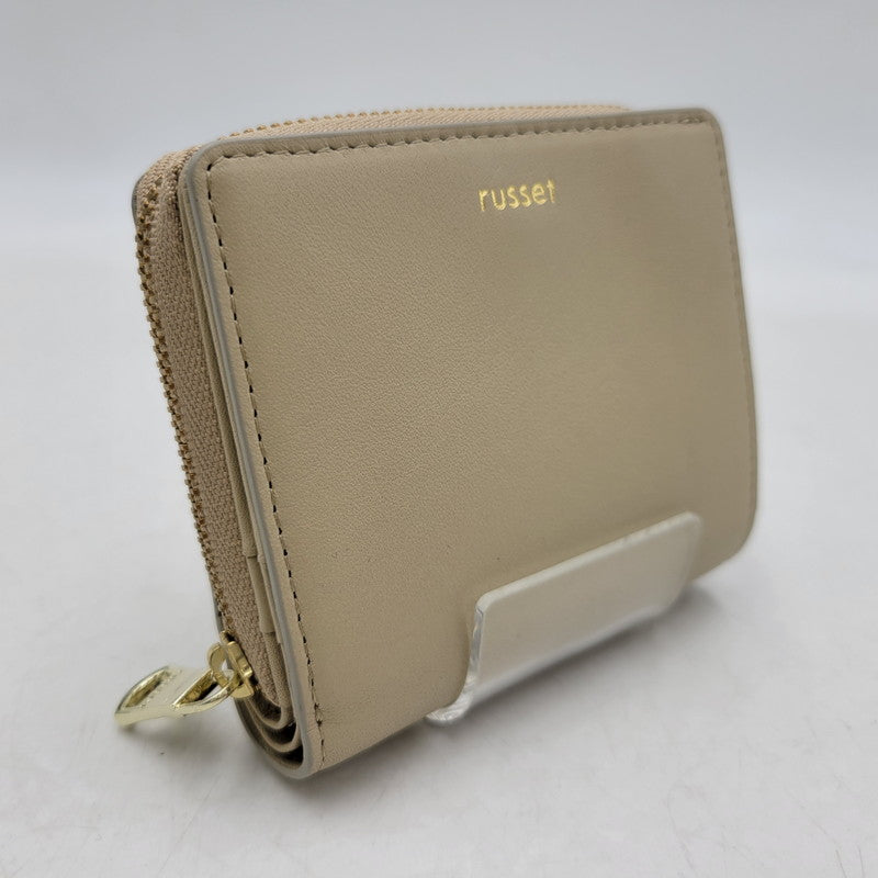 【中古品】【レディース】 russet ラシット スムースレザー ハーフウォレット 二つ折り 財布 200-260522-as-15-izu カラー：ベージュ 万代Net店