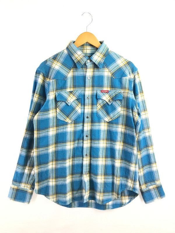 【中古品】【メンズ】 HYSTERIC GLAMOUR ヒステリックグラマー×SONIC YOUTH ソニックユース L/S WESTERN SHIRT 02233AH04 GOO 刺繍 ウエスタンシャツ 長袖シャツ 140-260925-na-13-tagh サイズ：L カラー：ブルー系 万代Net店