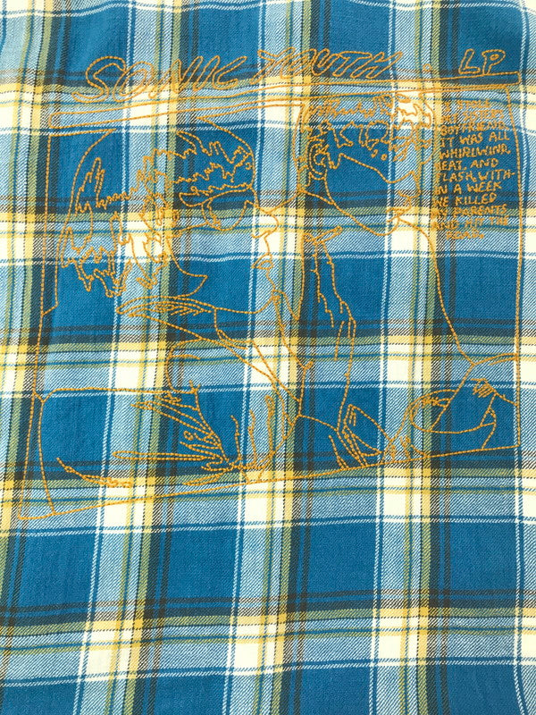 【中古品】【メンズ】 HYSTERIC GLAMOUR ヒステリックグラマー×SONIC YOUTH ソニックユース L/S WESTERN SHIRT 02233AH04 GOO 刺繍 ウエスタンシャツ 長袖シャツ 140-260925-na-13-tagh サイズ：L カラー：ブルー系 万代Net店