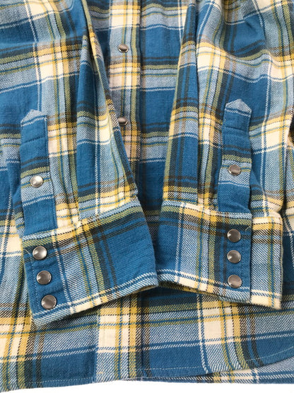 【中古品】【メンズ】 HYSTERIC GLAMOUR ヒステリックグラマー×SONIC YOUTH ソニックユース L/S WESTERN SHIRT 02233AH04 GOO 刺繍 ウエスタンシャツ 長袖シャツ 140-260925-na-13-tagh サイズ：L カラー：ブルー系 万代Net店