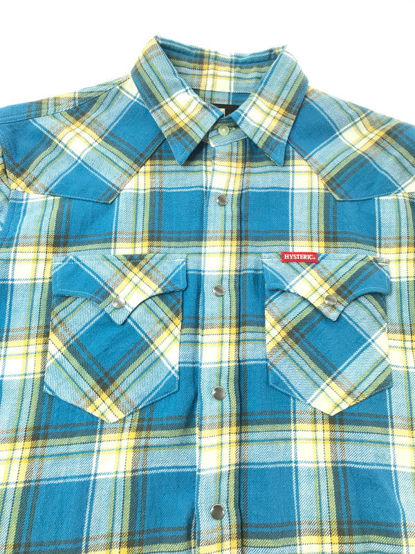 【中古品】【メンズ】 HYSTERIC GLAMOUR ヒステリックグラマー×SONIC YOUTH ソニックユース L/S WESTERN SHIRT 02233AH04 GOO 刺繍 ウエスタンシャツ 長袖シャツ 140-260925-na-13-tagh サイズ：L カラー：ブルー系 万代Net店