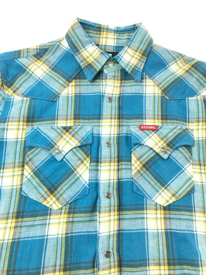 【中古品】【メンズ】 HYSTERIC GLAMOUR ヒステリックグラマー×SONIC YOUTH ソニックユース L/S WESTERN SHIRT 02233AH04 GOO 刺繍 ウエスタンシャツ 長袖シャツ 140-260925-na-13-tagh サイズ：L カラー：ブルー系 万代Net店