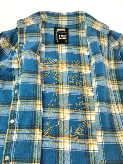 【中古品】【メンズ】 HYSTERIC GLAMOUR ヒステリックグラマー×SONIC YOUTH ソニックユース L/S WESTERN SHIRT 02233AH04 GOO 刺繍 ウエスタンシャツ 長袖シャツ 140-260925-na-13-tagh サイズ：L カラー：ブルー系 万代Net店