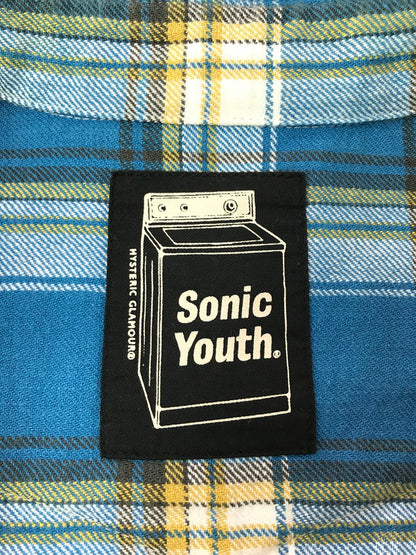 【中古品】【メンズ】 HYSTERIC GLAMOUR ヒステリックグラマー×SONIC YOUTH ソニックユース L/S WESTERN SHIRT 02233AH04 GOO 刺繍 ウエスタンシャツ 長袖シャツ 140-260925-na-13-tagh サイズ：L カラー：ブルー系 万代Net店