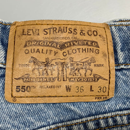 【中古品】【メンズ】 LEVI'S リーバイス 40550-0213 刻印689 オレンジタブ USA製 550 RELAXED FIT DENIM PANTS リラックス フィット デニム パンツ ボトムス 157-260701-kh-03-izu サイズ：36×30 カラー：インディゴ系 万代Net店
