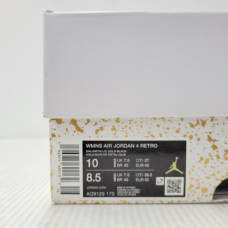 【中古品】【メンズ】 NIKE ナイキ AQ9129-170 WOMEN'S AIR JORDAN 4 RETRO ウィメンズ エア ジョーダン フォー レトロ スニーカー シューズ 靴 160-260506-cs-22-izu サイズ：27cm カラー：SAIL/METALLIC GOLD/BLACK 万代Net店