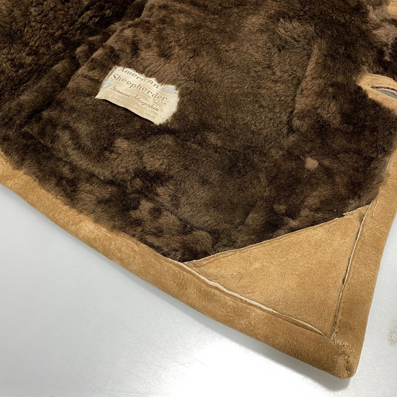 【中古品】【メンズ】 AMERICAN SHEEPHERDER アメリカンシープヘッダー SHEEPSKIN MOUTON COAT シープスキン ムートンコート USA製 146-260624-as-10-izu カラー：ブラウン 万代Net店
