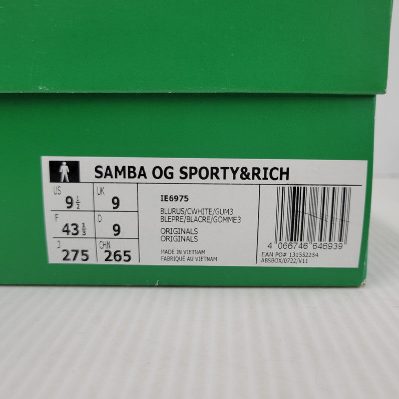 【中古品】【メンズ】 adidas アディダス × SPORTY&RICH スポーティーアンドリッチ SAMBA OG IE6975 サンバ OG スニーカー シューズ 靴 161-260430-as-07-izu サイズ：27.5cm カラー：BLURUS/CWHITE/GUM3 万代Net店