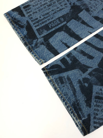 【中古品】【メンズ】 SUPREME シュプリーム 25SS　REGULAR JEAN NEWSPAPER レギュラー ジーンズ ニュースペーパー ボトムス 149-260610-rt-19-tagh サイズ：32 カラー：レッド 万代Net店