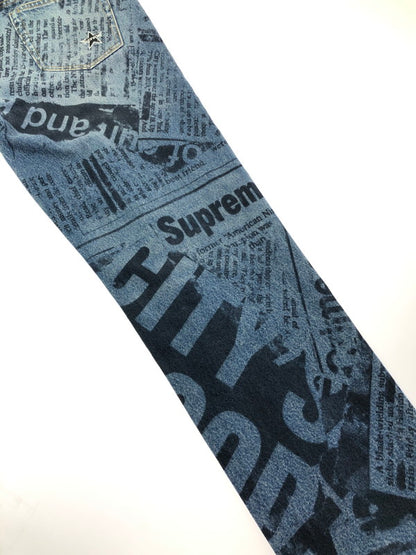【中古品】【メンズ】 SUPREME シュプリーム 25SS　REGULAR JEAN NEWSPAPER レギュラー ジーンズ ニュースペーパー ボトムス 149-260610-rt-19-tagh サイズ：32 カラー：レッド 万代Net店