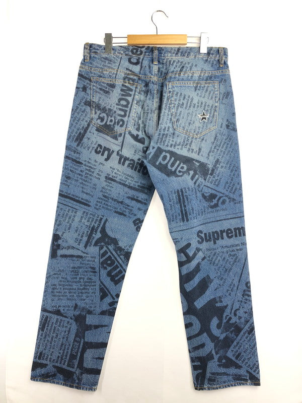 【中古品】【メンズ】 SUPREME シュプリーム 25SS　REGULAR JEAN NEWSPAPER レギュラー ジーンズ ニュースペーパー ボトムス 149-260610-rt-19-tagh サイズ：32 カラー：レッド 万代Net店