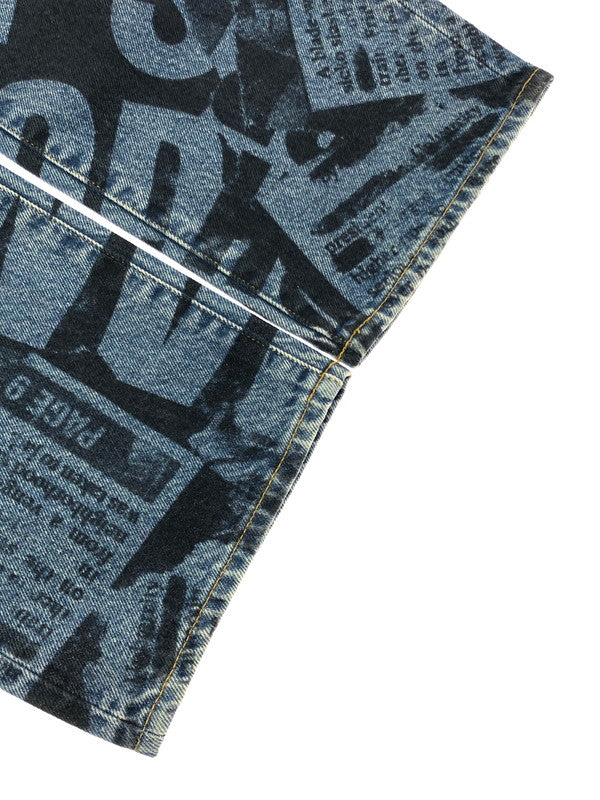 【中古品】【メンズ】 SUPREME シュプリーム 25SS　REGULAR JEAN NEWSPAPER レギュラー ジーンズ ニュースペーパー ボトムス 149-260610-rt-19-tagh サイズ：32 カラー：レッド 万代Net店