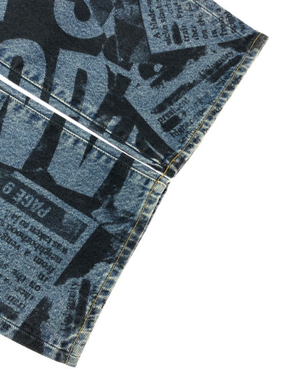 【中古品】【メンズ】 SUPREME シュプリーム 25SS　REGULAR JEAN NEWSPAPER レギュラー ジーンズ ニュースペーパー ボトムス 149-260610-rt-19-tagh サイズ：32 カラー：レッド 万代Net店