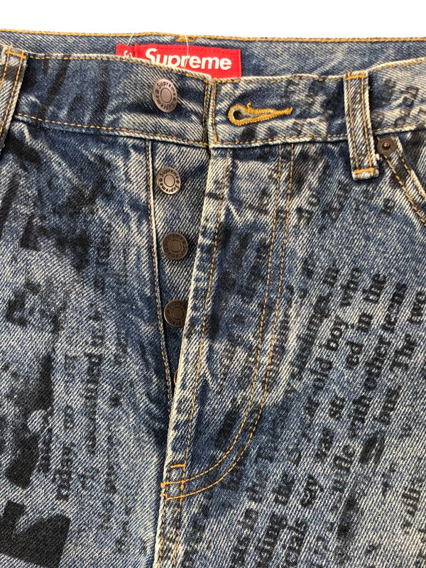 【中古品】【メンズ】 SUPREME シュプリーム 25SS　REGULAR JEAN NEWSPAPER レギュラー ジーンズ ニュースペーパー ボトムス 149-260610-rt-19-tagh サイズ：32 カラー：レッド 万代Net店