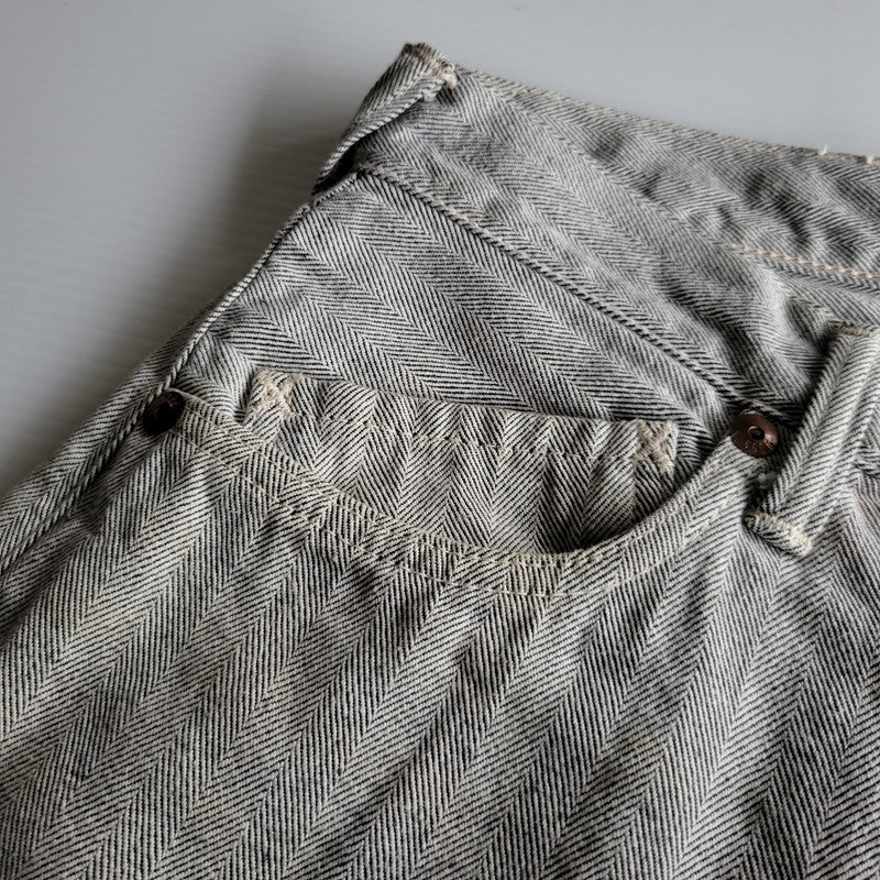 【中古品】【メンズ】 EVISU エヴィス HERRINGBONE DENIM PANTS LOT.2007 ヘリンボーン デニムパンツ 新恵美寿神頭 156-260623-as-23-izu サイズ：32×35 カラー：グレー系 万代Net店