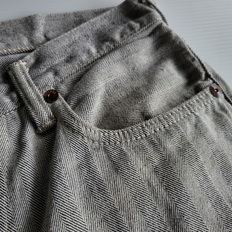 【中古品】【メンズ】 EVISU エヴィス HERRINGBONE DENIM PANTS LOT.2007 ヘリンボーン デニムパンツ 新恵美寿神頭 156-260623-as-23-izu サイズ：32×35 カラー：グレー系 万代Net店
