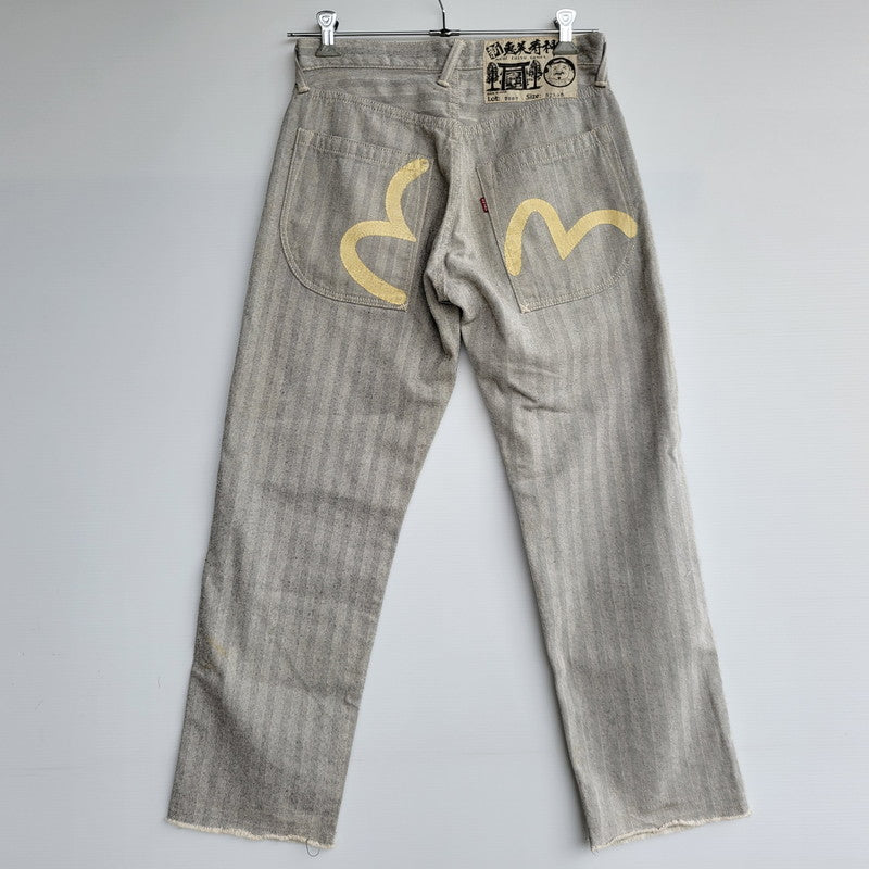 【中古品】【メンズ】 EVISU エヴィス HERRINGBONE DENIM PANTS LOT.2007 ヘリンボーン デニムパンツ 新恵美寿神頭 156-260623-as-23-izu サイズ：32×35 カラー：グレー系 万代Net店