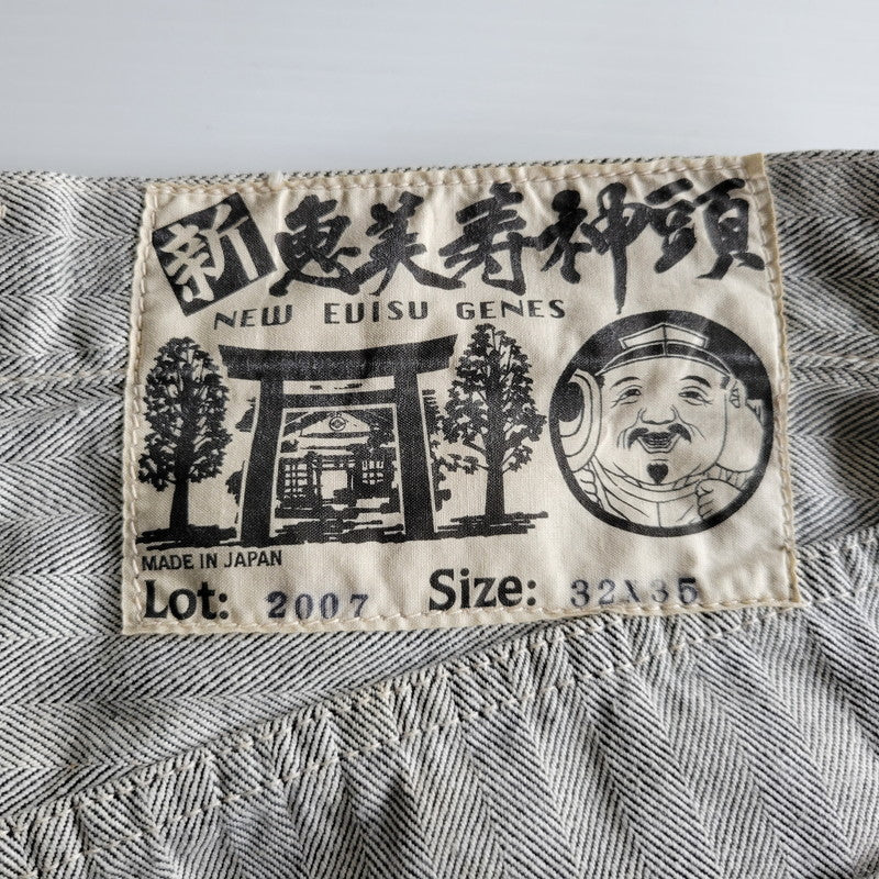 【中古品】【メンズ】 EVISU エヴィス HERRINGBONE DENIM PANTS LOT.2007 ヘリンボーン デニムパンツ 新恵美寿神頭 156-260623-as-23-izu サイズ：32×35 カラー：グレー系 万代Net店