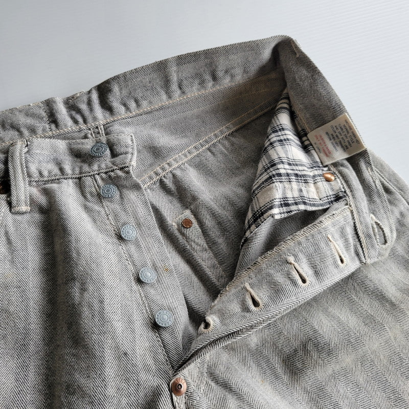 【中古品】【メンズ】 EVISU エヴィス HERRINGBONE DENIM PANTS LOT.2007 ヘリンボーン デニムパンツ 新恵美寿神頭 156-260623-as-23-izu サイズ：32×35 カラー：グレー系 万代Net店