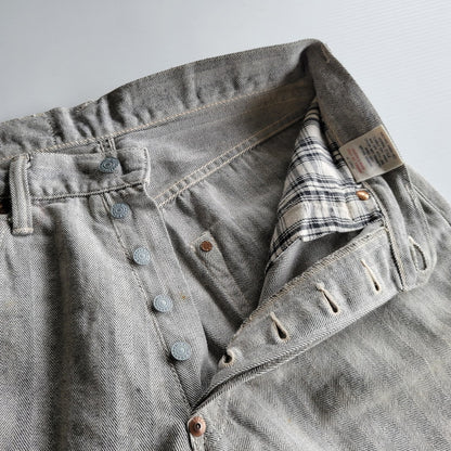 【中古品】【メンズ】 EVISU エヴィス HERRINGBONE DENIM PANTS LOT.2007 ヘリンボーン デニムパンツ 新恵美寿神頭 156-260623-as-23-izu サイズ：32×35 カラー：グレー系 万代Net店