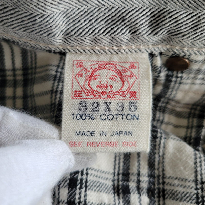 【中古品】【メンズ】 EVISU エヴィス HERRINGBONE DENIM PANTS LOT.2007 ヘリンボーン デニムパンツ 新恵美寿神頭 156-260623-as-23-izu サイズ：32×35 カラー：グレー系 万代Net店
