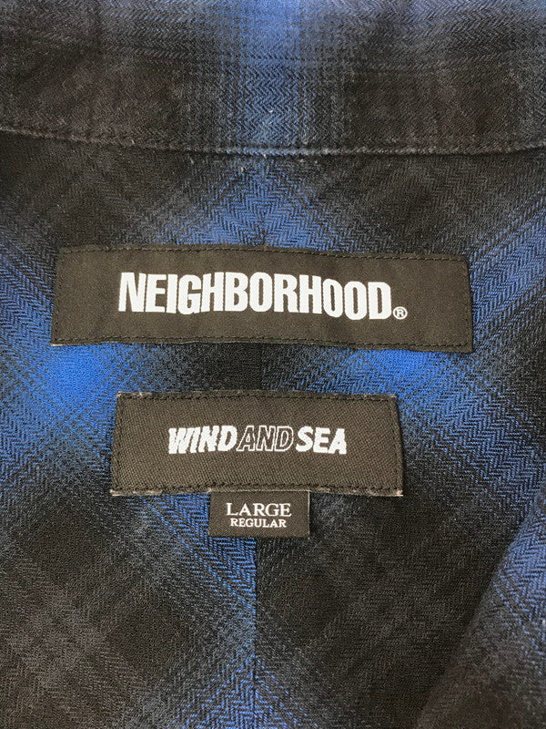 【中古品】【メンズ】 × WIND AND SEA ウィンダンシー コラボ CHECK L/S SHIRT 201AQWSN-SHM01S チェック ロングスリーブ シャツ 長袖 シャツ 142-260625-YY-06-tagh サイズ：L カラー：ブルー 万代Net店