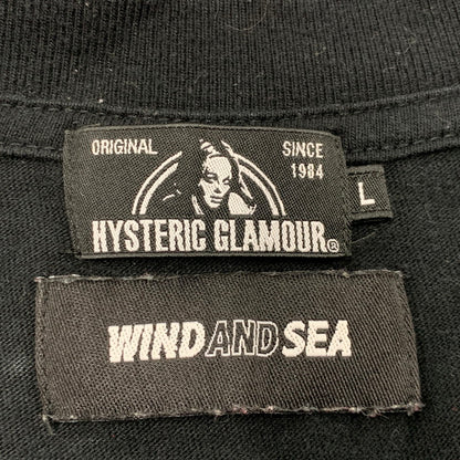 【中古品】【メンズ】 HYSTERIC GLAMOUR ヒステリック グラマー × WIND AND SEA ウィンダンシー 02203CL14 20AW GRAPHIC L S TEE グラフィック ロングスリーブ Tシャツ トップス 長袖 140-260612-ya-03-izu サイズ：L カラー：ブラック 万代Net店