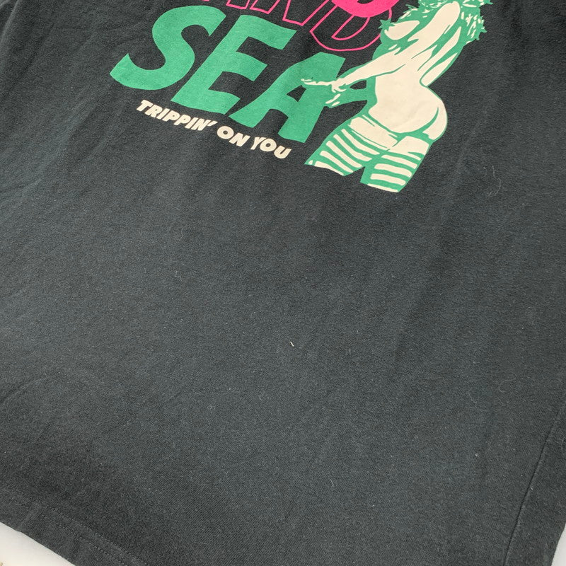 【中古品】【メンズ】 HYSTERIC GLAMOUR ヒステリック グラマー × WIND AND SEA ウィンダンシー 02203CL14 20AW GRAPHIC L S TEE グラフィック ロングスリーブ Tシャツ トップス 長袖 140-260612-ya-03-izu サイズ：L カラー：ブラック 万代Net店