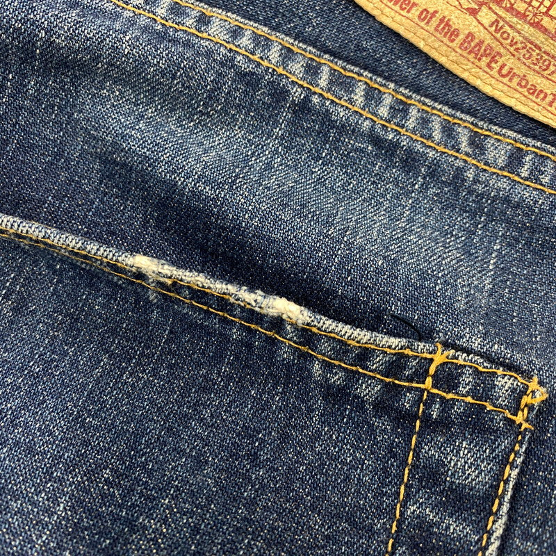 【中古品】【メンズ】 A BATHING APE アベイシングエイプ CITY TO CITY STRAIGHT DENIM PANTS シティ トゥ シティ ストレート デニム パンツ ボトムス ズボン 153-260622-cs-19-izu サイズ：XL カラー：インディゴ 万代Net店