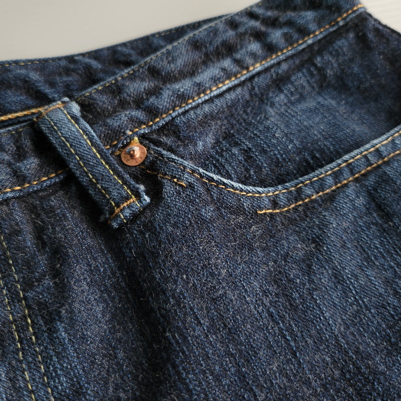 【中古品】【メンズ】 THE FLAT HEAD ザフラットヘッド TIGHT TAPERED DENIM PANTS FN-D109 タイトテーパード デニムパンツ ジーンズ 156-260623-as-22-izu サイズ：32 カラー：インディゴ 万代Net店
