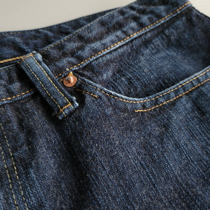 【中古品】【メンズ】 THE FLAT HEAD ザフラットヘッド TIGHT TAPERED DENIM PANTS FN-D109 タイトテーパード デニムパンツ ジーンズ 156-260623-as-22-izu サイズ：32 カラー：インディゴ 万代Net店