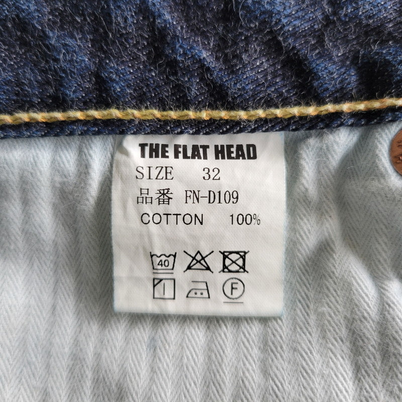 【中古品】【メンズ】 THE FLAT HEAD ザフラットヘッド TIGHT TAPERED DENIM PANTS FN-D109 タイトテーパード デニムパンツ ジーンズ 156-260623-as-22-izu サイズ：32 カラー：インディゴ 万代Net店