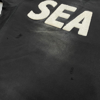【中古品】【メンズ】 WIND AND SEA ウィンダンシー WDS-O-23-Q2-CS-02 SEA DAMAGED CREWNECK シー ダメージ クルーネック トップス 長袖 142-260615-cs-05-izu サイズ：L カラー：ブラック 万代Net店