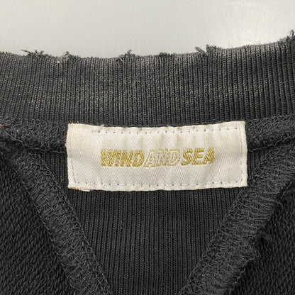 【中古品】【メンズ】 WIND AND SEA ウィンダンシー WDS-O-23-Q2-CS-02 SEA DAMAGED CREWNECK シー ダメージ クルーネック トップス 長袖 142-260615-cs-05-izu サイズ：L カラー：ブラック 万代Net店