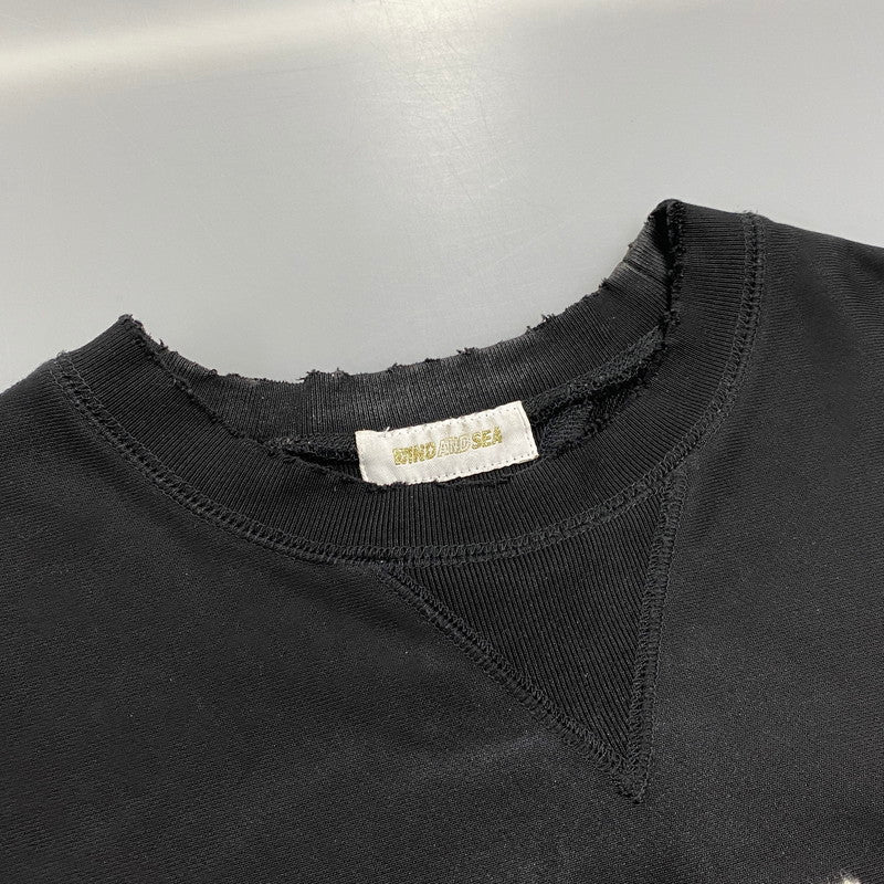 【中古品】【メンズ】 WIND AND SEA ウィンダンシー WDS-O-23-Q2-CS-02 SEA DAMAGED CREWNECK シー ダメージ クルーネック トップス 長袖 142-260615-cs-05-izu サイズ：L カラー：ブラック 万代Net店