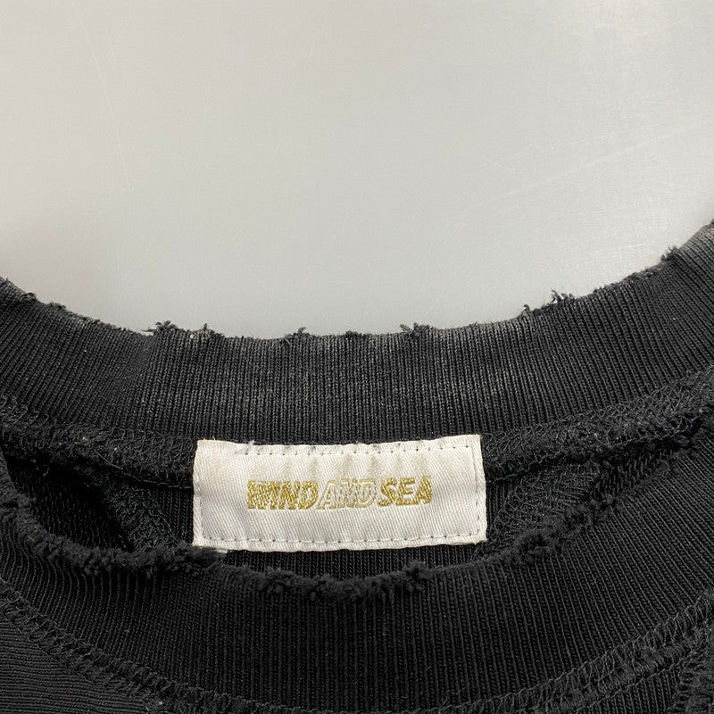 【中古品】【メンズ】 WIND AND SEA ウィンダンシー WDS-O-23-Q2-CS-02 SEA DAMAGED CREWNECK シー ダメージ クルーネック トップス 長袖 142-260615-cs-05-izu サイズ：L カラー：ブラック 万代Net店