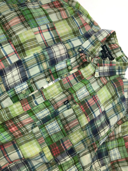 【現状渡し品】【メンズ】 RALPH LAUREN ラルフローレン 90'S S/S PATCHWORK SHIRTS 90年代 パッチワーク シャツ 半袖シャツ 146-260925-na-12-tagh サイズ：XL カラー：マルチカラー 万代Net店